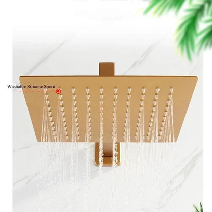 SaniSupreme Regendouche kop Douchekop goud glanzend vierkant 25 cm 10 inch