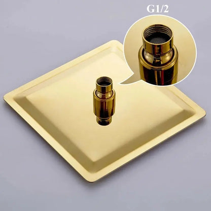 SaniSupreme Regendouche kop Douchekop goud glanzend vierkant 25 cm 10 inch