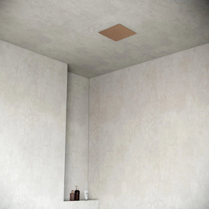 SaniSupreme Regendouche kop vierkant Hoofddouche Geborsteld Koper vierkant 30 cm - 12 inch