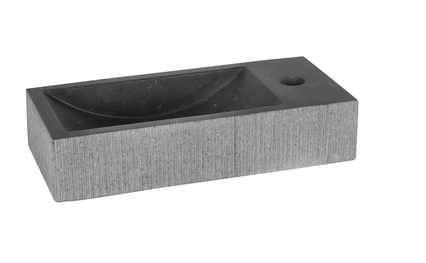 Sanisupreme Ribble fonteinset bombai black – Natuursteen – Kraan gebogen Chroom