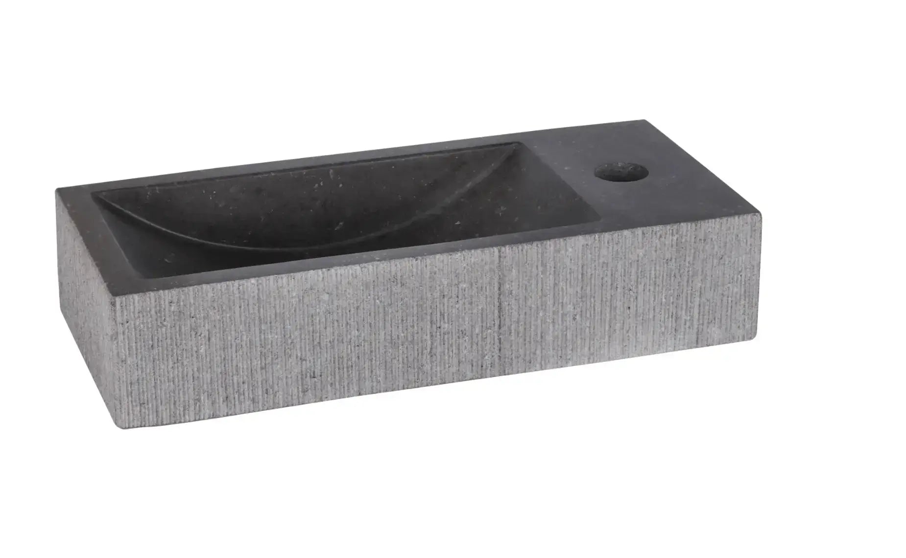 Sanisupreme Ribble fonteinset bombai black – Natuursteen – Kraan gebogen Chroom