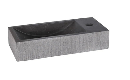 Sanisupreme Ribble fonteinset bombai black – Natuursteen – Kraan gebogen Chroom