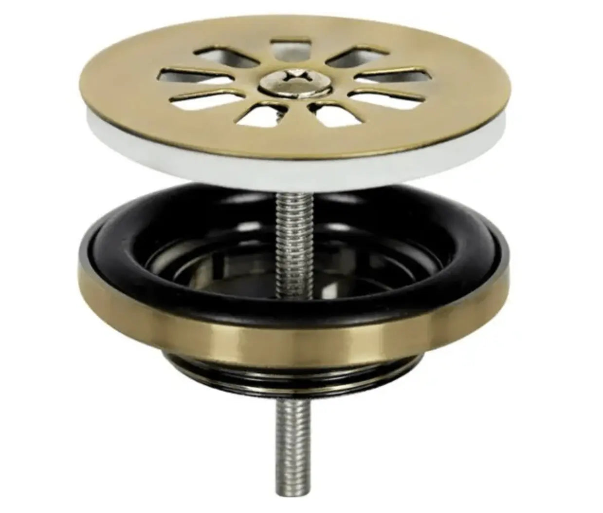 Sanisupreme Ribble fonteinset bombai black – Natuursteen – Kraan gebogen mat goud