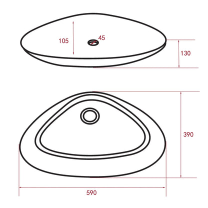 SaniSupreme Rigi Waskom 59x39x13cm keramiek Wit
