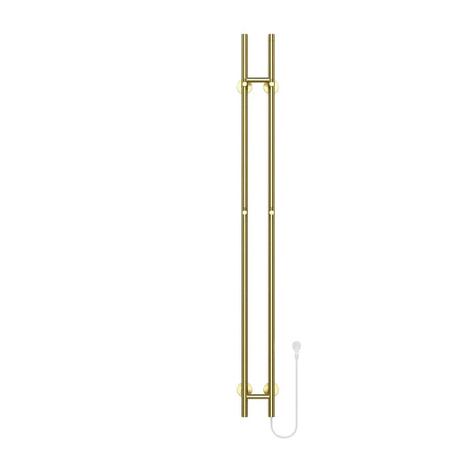 SaniSupreme SlimLine Handdoekverwarming Opbouw Badkamer Elektrische Radiator 120W - 150x16,8x12,7 met timer geborsteld goud