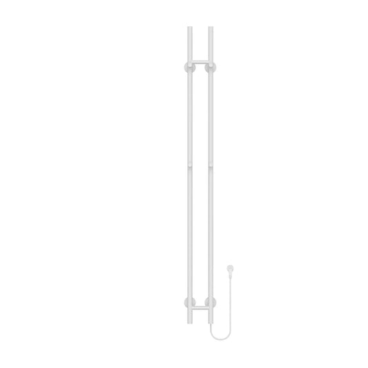 SaniSupreme SlimLine Handdoekverwarming Opbouw Badkamer Elektrische Radiator 120W - 150x16,8x12,7 met timer glans wit