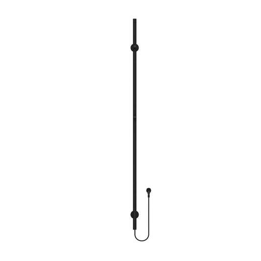 SaniSupreme SlimLine Handdoekverwarming Opbouw Badkamer Elektrische Radiator Enkel 60W - 150x6,3x12,7 met timer mat zwart