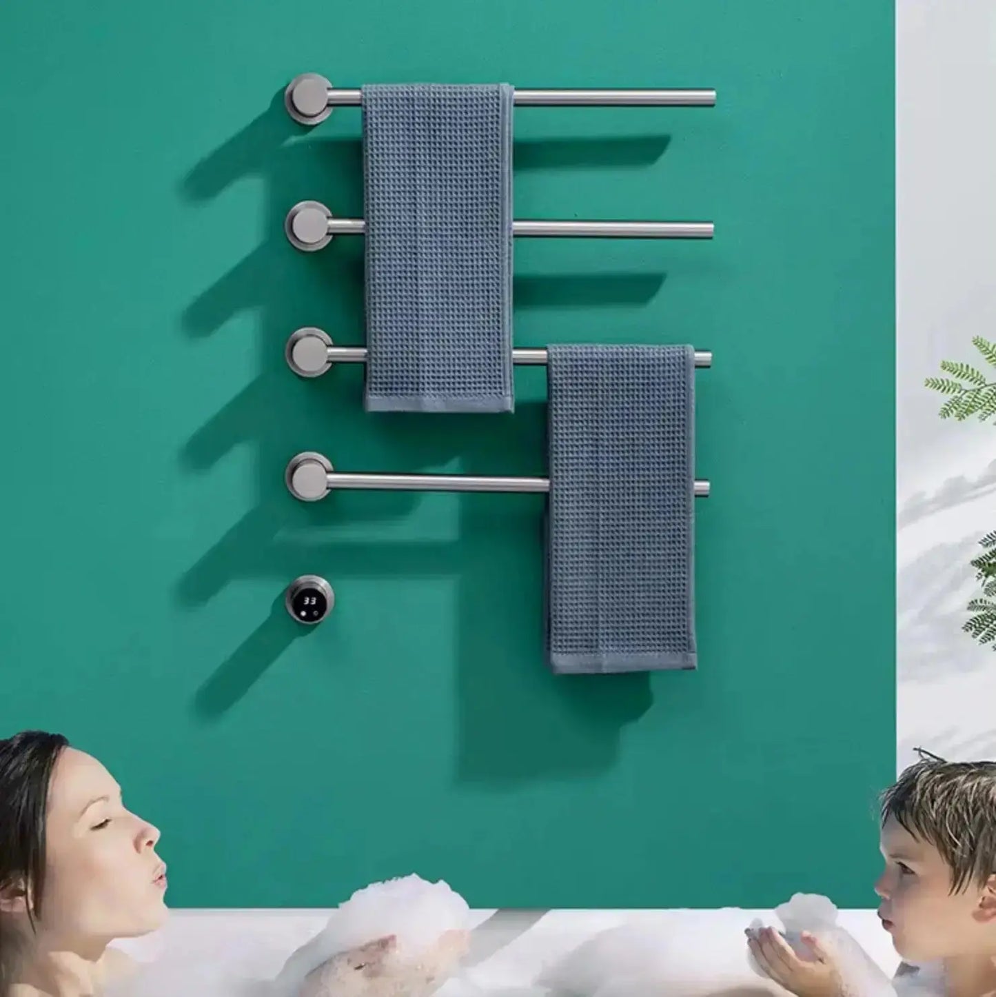 SaniSupreme SlimLine Inbouw Badkamer Elektrische Radiator Handdoekverwarming LCD chroom