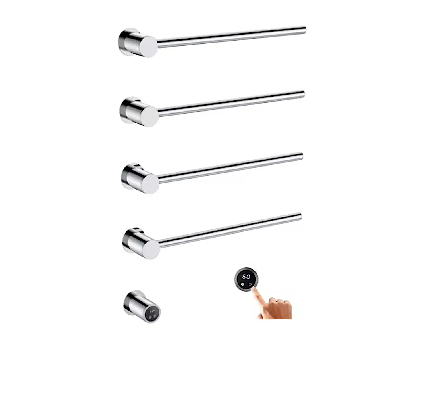 SaniSupreme SlimLine Inbouw Badkamer Elektrische Radiator Handdoekverwarming LCD geborsteld RVS SaniSupreme