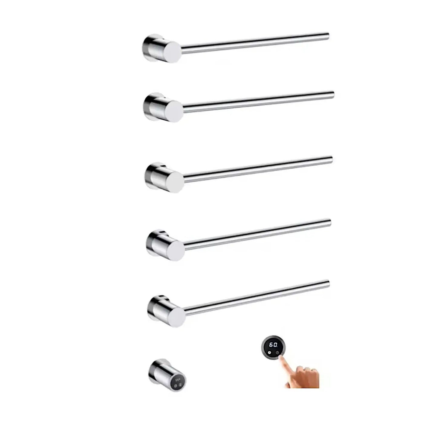 SaniSupreme SlimLine Inbouw Badkamer Elektrische Radiator Handdoekverwarming LCD geborsteld RVS SaniSupreme