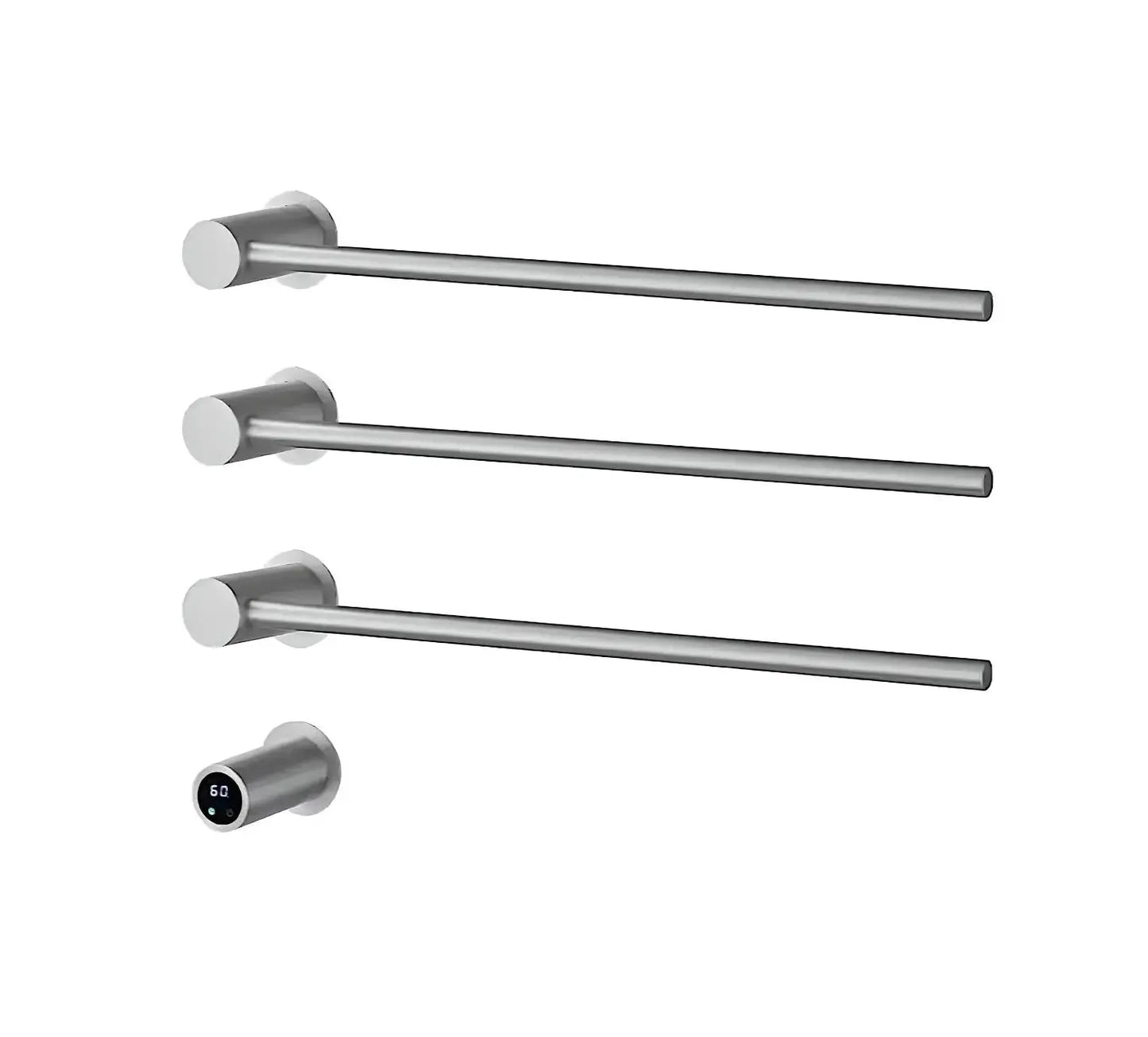 SaniSupreme SlimLine Inbouw Badkamer Elektrische Radiator Handdoekverwarming LCD SaniSupreme geborsteld rvs 3 armen