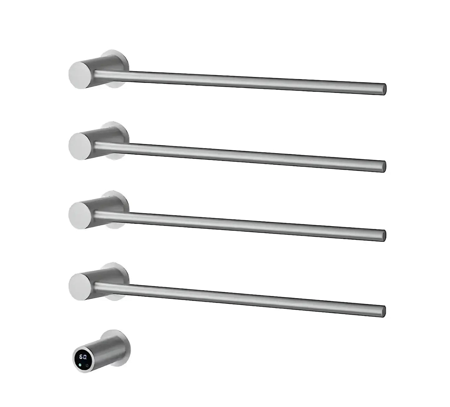 SaniSupreme SlimLine Inbouw Badkamer Elektrische Radiator Handdoekverwarming LCD Geborsteld RVS 4 armen