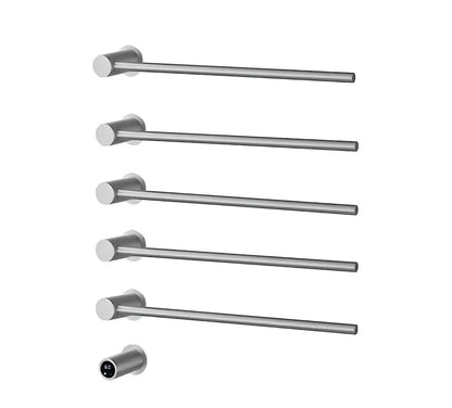 SaniSupreme SlimLine Inbouw Badkamer Elektrische Radiator Handdoekverwarming LCD Geborsteld RVS 5 armen