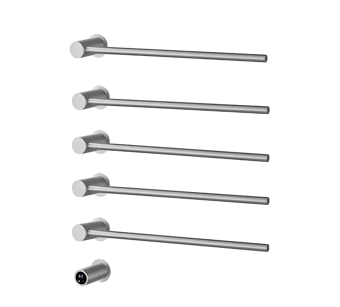 SaniSupreme SlimLine Inbouw Badkamer Elektrische Radiator Handdoekverwarming LCD geborsteld rvs 5 armen