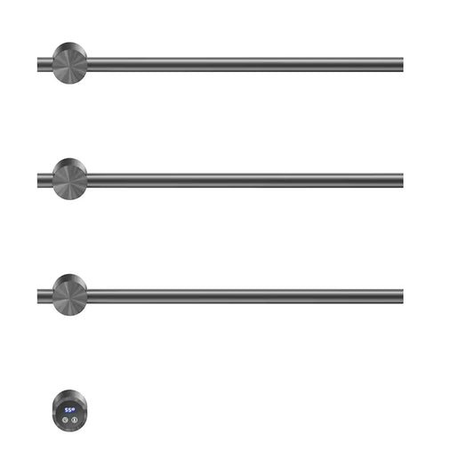 SaniSupreme SlimLine Inbouw Badkamer Elektrische Radiator Handdoekverwarming LCD Gunmetal 3 armen