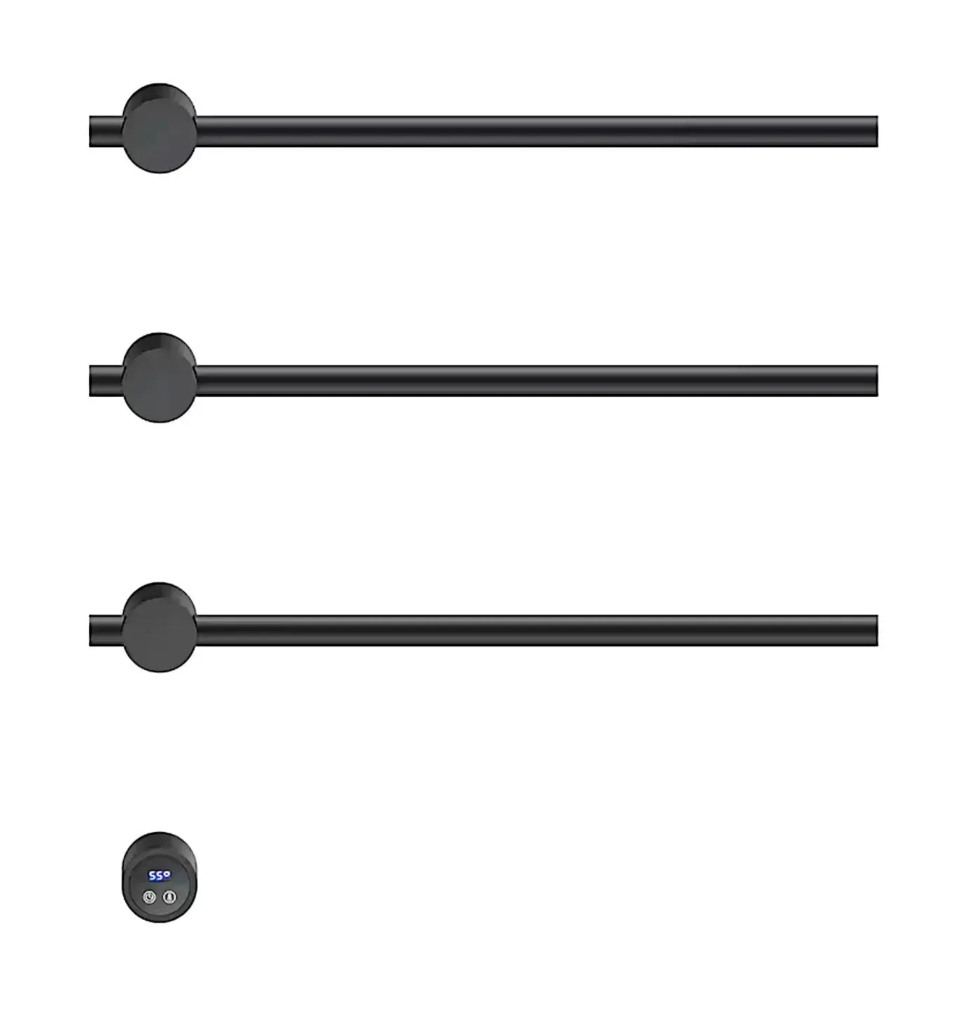 SaniSupreme SlimLine Inbouw Badkamer Elektrische Radiator Handdoekverwarming LCD SaniSupreme mat zwart 3 armen