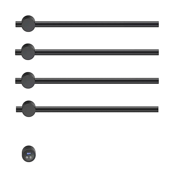 SaniSupreme SlimLine Inbouw Badkamer Elektrische Radiator Handdoekverwarming LCD mat zwart 4 armen