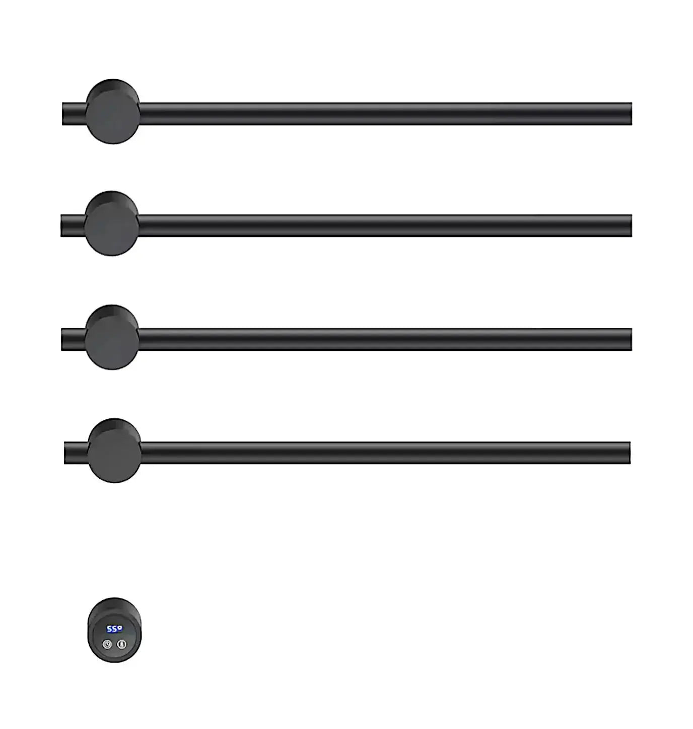 SaniSupreme SlimLine Inbouw Badkamer Elektrische Radiator Handdoekverwarming LCD mat zwart 4 armen