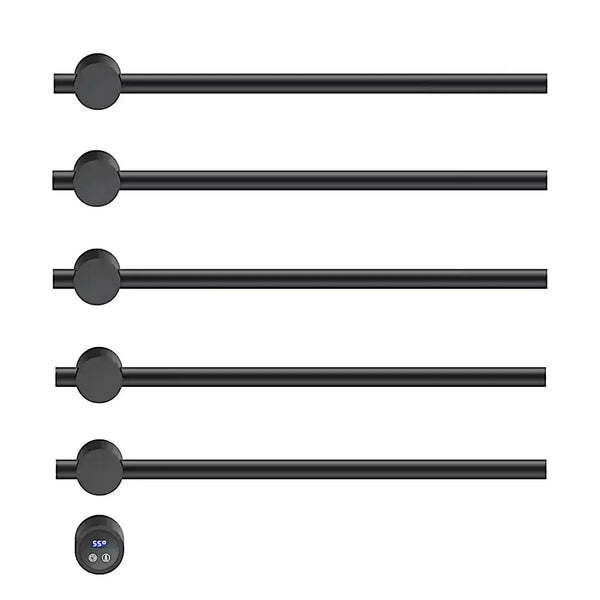 SaniSupreme SlimLine Inbouw Badkamer Elektrische Radiator Handdoekverwarming LCD SaniSupreme zwart 5 armen