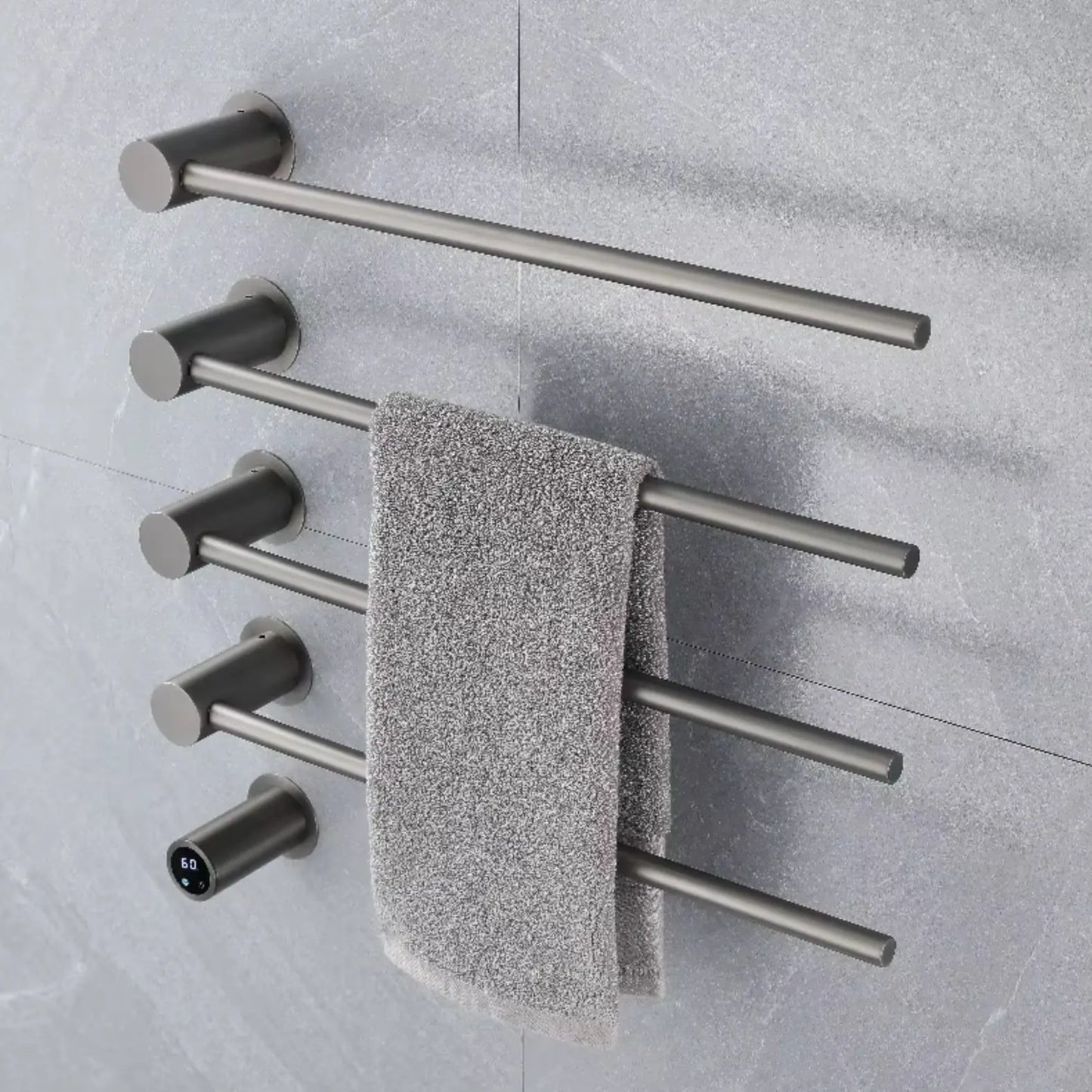 SaniSupreme SlimLine Inbouw Badkamer Elektrische Radiator Handdoekverwarming LCD mat zwart