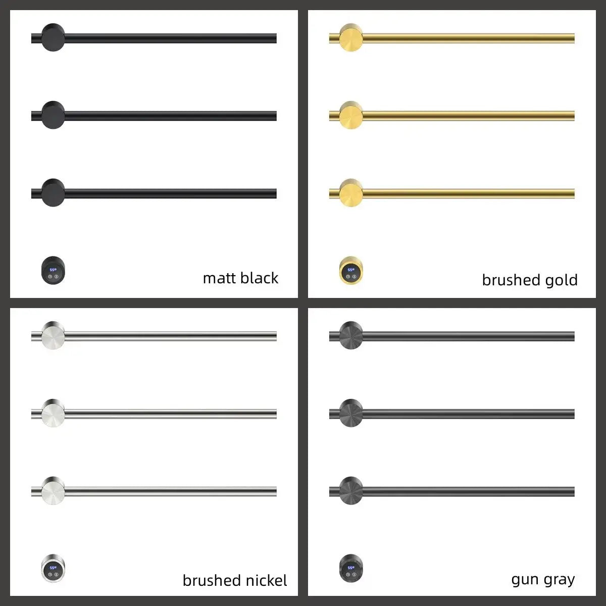 SaniSupreme SlimLine Inbouw Badkamer Elektrische Radiator Handdoekverwarming LCD mat zwart