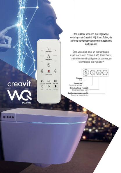 SaniSupreme Smart Multifunctioneel Wandcloset WQ320 toilet wc Wit