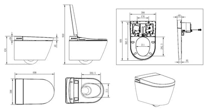 SaniSupreme Smart Multifunctioneel Wandcloset WQ320 toilet wc Wit