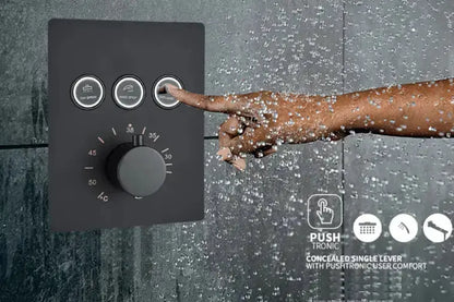 SaniSupreme SmartPulse Inbouw Regendouche Thermostatische Mengkraan 3 - weg los mat zwart