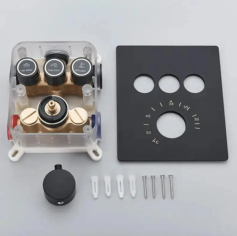 SaniSupreme SmartPulse Inbouw Regendouche Thermostatische Mengkraan 3 - weg los mat zwart