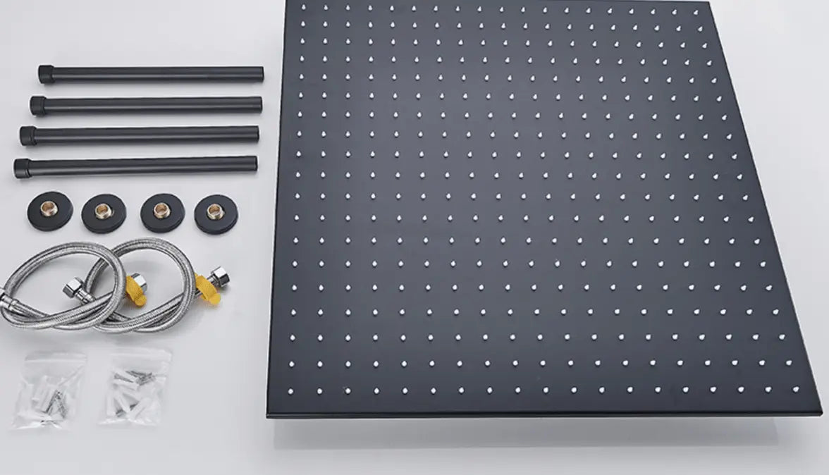 SaniSupreme® SmartPulse LED Plafond Regendouche Plateau Alicante 60 cm vierkant mat zwart