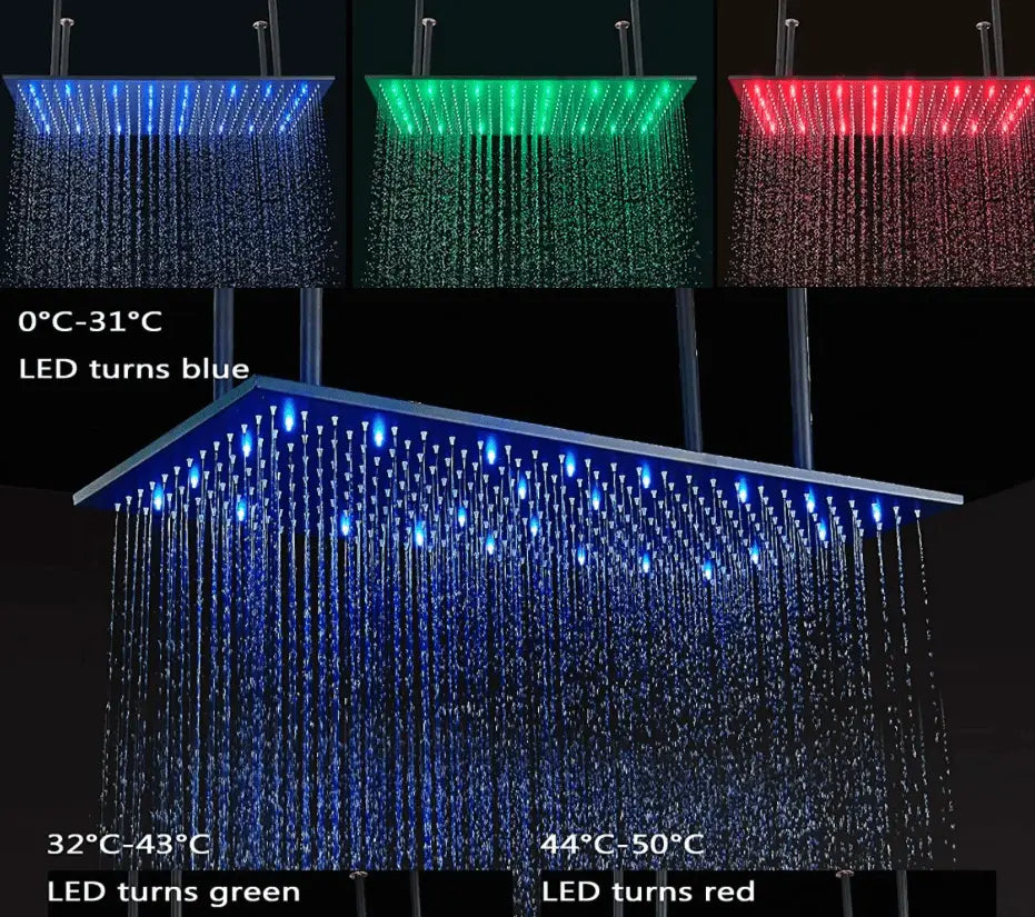 SaniSupreme® SmartPulse LED Plafond Regendouche Plateau Alicante 60 cm vierkant mat zwart