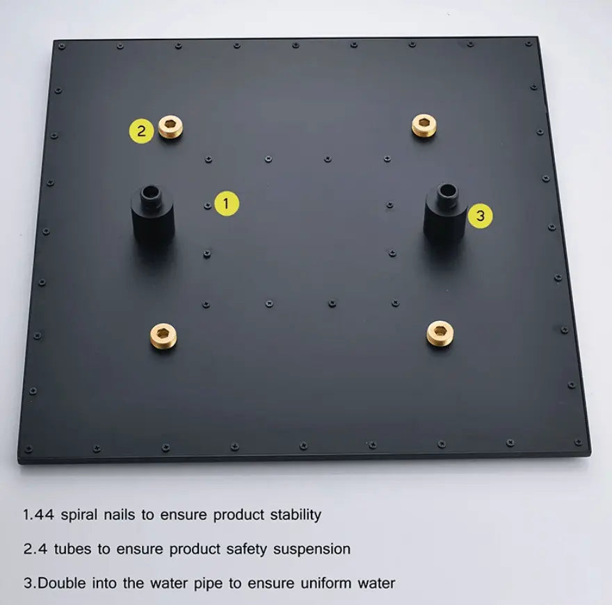 SaniSupreme® SmartPulse LED Plafond Regendouche Plateau Alicante 60 cm vierkant mat zwart