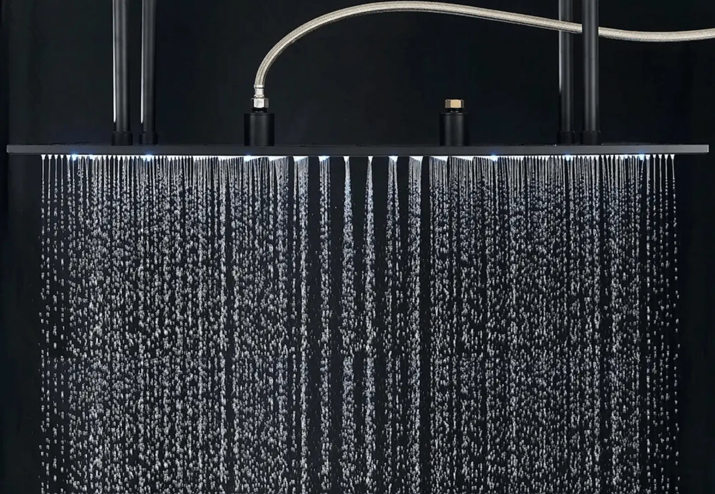 SaniSupreme® SmartPulse LED Plafond Regendouche Plateau Alicante 60 cm vierkant mat zwart