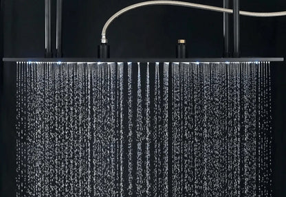 SaniSupreme® SmartPulse LED Plafond Regendouche Plateau Alicante 60 cm vierkant mat zwart