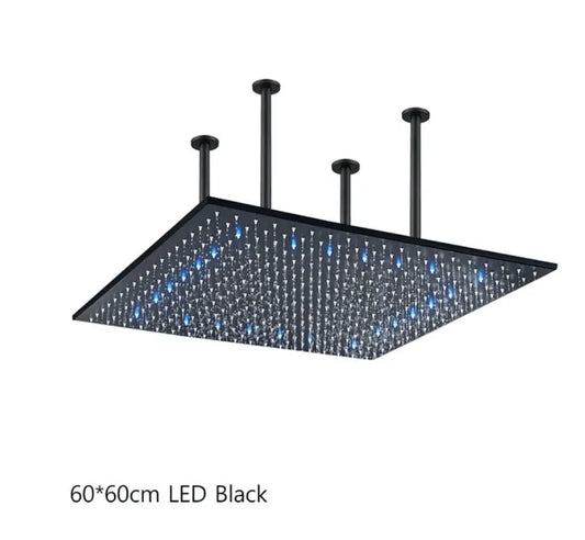 SaniSupreme® SmartPulse LED Plafond Regendouche Plateau Alicante 60 cm vierkant mat zwart