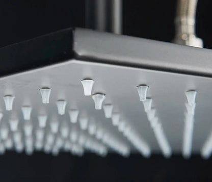 SaniSupreme® SmartPulse LED Plafond Thermostatische Doucheset Alicante 2 weg 40x80 cm regendouche mat zwart