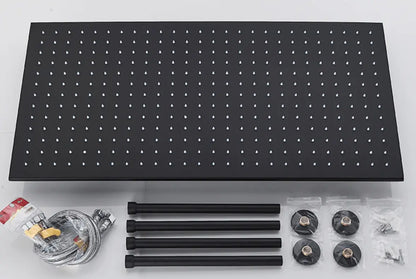 SaniSupreme® SmartPulse LED Plafond Thermostatische Doucheset Alicante 2 weg 40x80 cm regendouche mat zwart