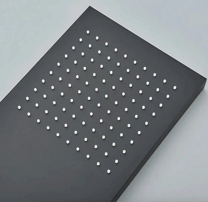 SaniSupreme® SmartPulse Plafond Losse RegenDouche Biarritz 2 weg waterval met regendoucheplateau mat zwart