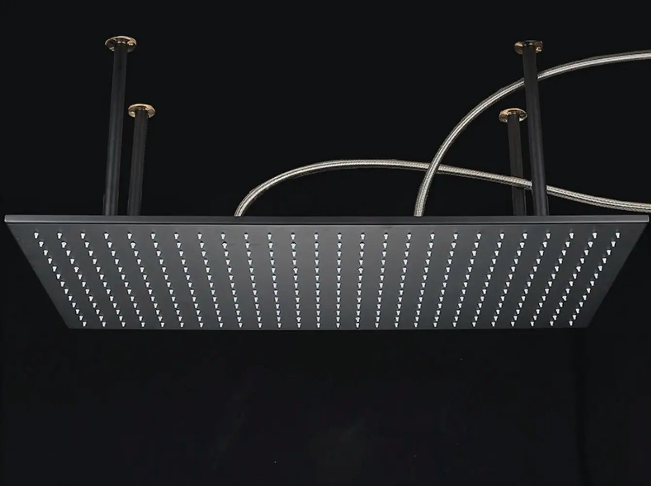 SaniSupreme® SmartPulse Plafond Regendouche Plateau Alicante LED 40x80 cm mat zwart