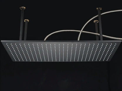 SaniSupreme® SmartPulse Plafond Regendouche Plateau Alicante LED 40x80 cm mat zwart