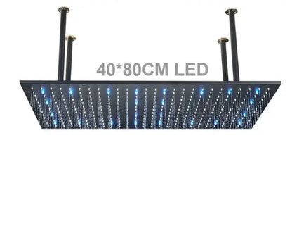 SaniSupreme® SmartPulse Plafond Regendouche Plateau Alicante LED 40x80 cm mat zwart