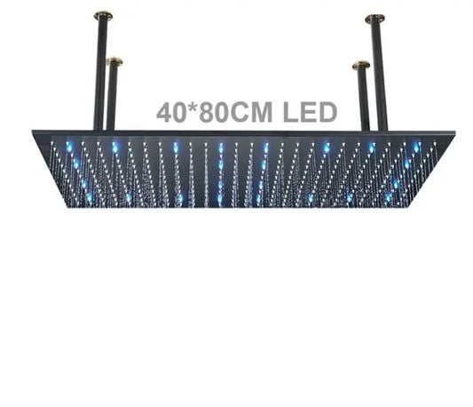 SaniSupreme® SmartPulse Plafond Regendouche Plateau Alicante LED 40x80 cm mat zwart