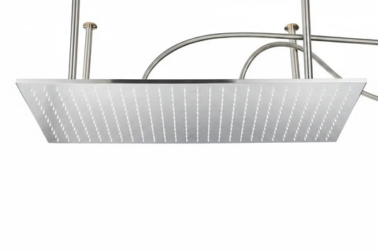 SaniSupreme® SmartPulse Plafond Regendouche Plateau Alicante LED 40x80 cm RVS Brushed Nickel Sanisupreme