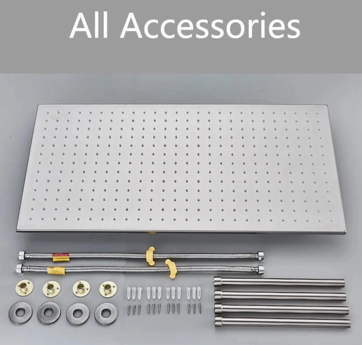 SaniSupreme® SmartPulse Plafond Regendouche Plateau Alicante LED 40x80 cm RVS Brushed Nickel