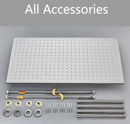 SaniSupreme® SmartPulse Plafond Regendouche Plateau Alicante LED 40x80 cm RVS Brushed Nickel