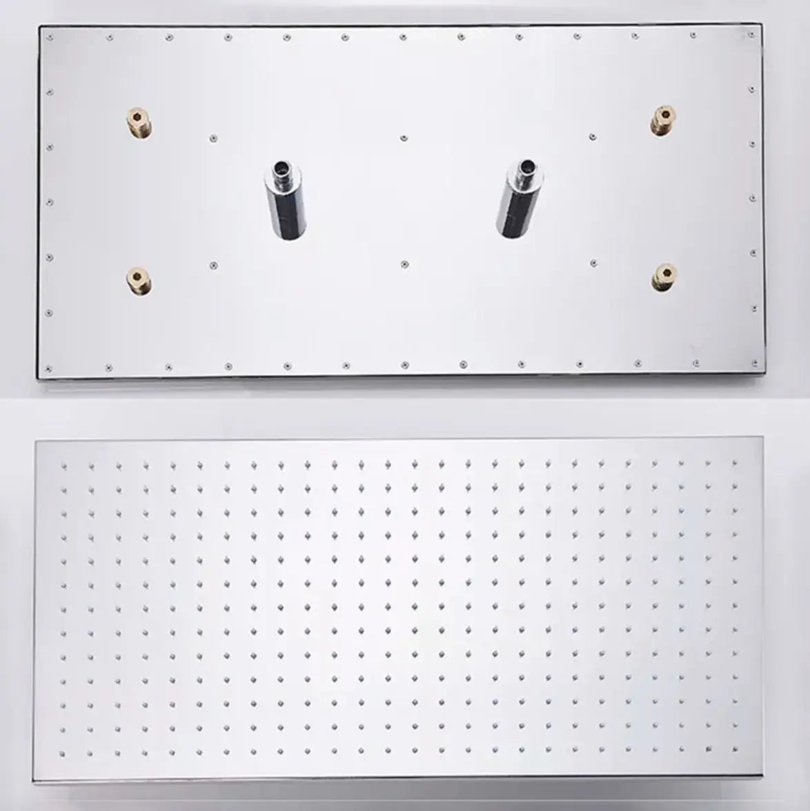 SaniSupreme® SmartPulse Plafond Regendouche Plateau Alicante LED 40x80 cm RVS Brushed Nickel