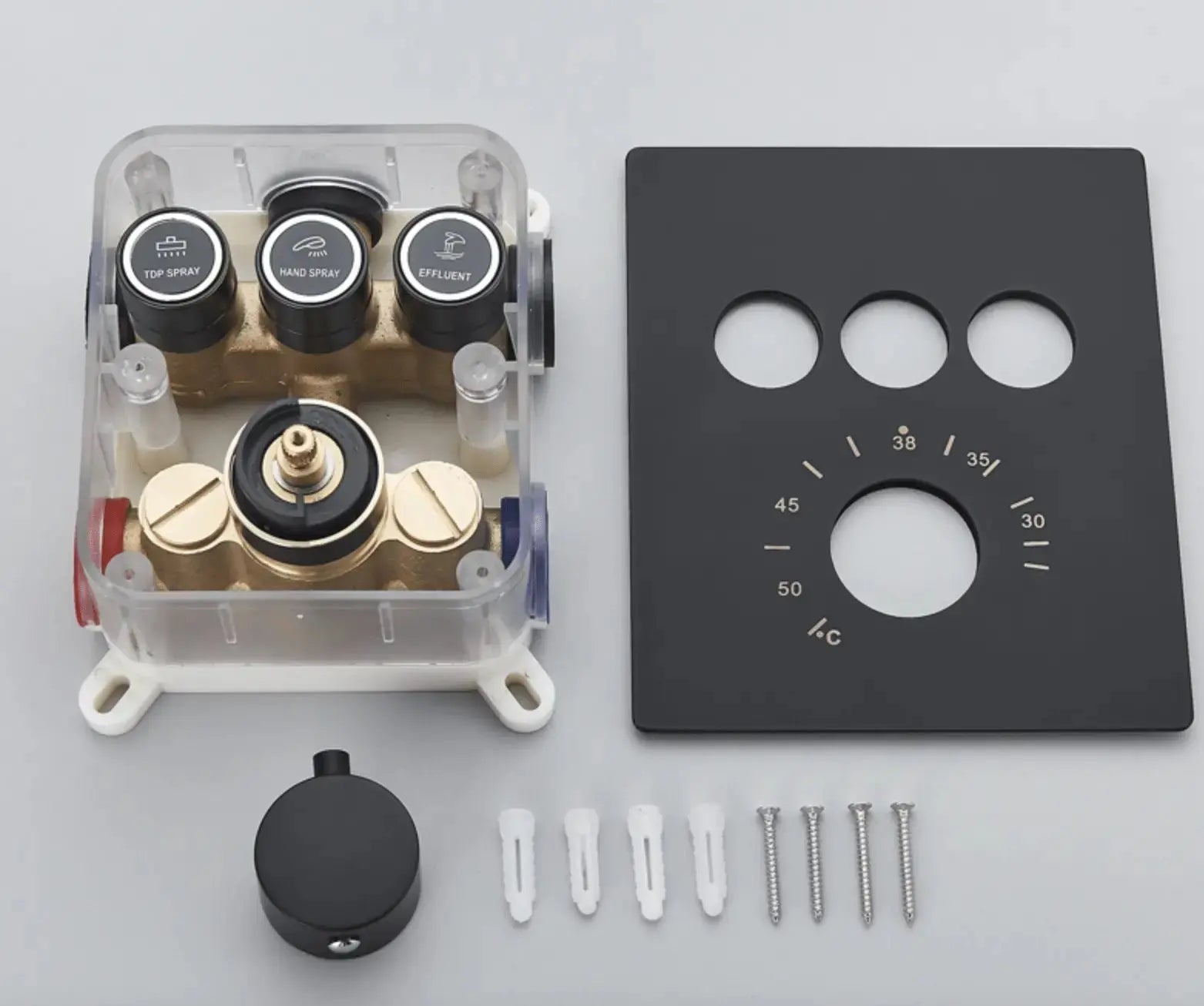 SaniSupreme® SmartPulse Plafond Thermostatische Doucheset Alicante 2 weg 40x80 cm regendouche Chroom Glans