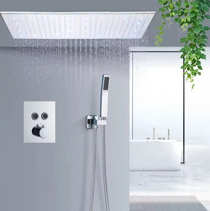 SaniSupreme® SmartPulse Plafond Thermostatische Doucheset Alicante 2 weg 40x80 cm regendouche Chroom Glans