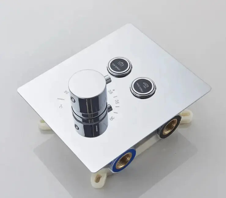 SaniSupreme® SmartPulse Plafond Thermostatische Doucheset Alicante 2 weg 40x80 cm regendouche Chroom Glans