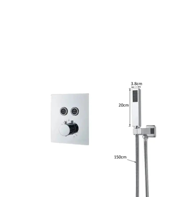 SaniSupreme® SmartPulse Plafond Thermostatische Doucheset Alicante 2 weg 40x80 cm regendouche Chroom Glans
